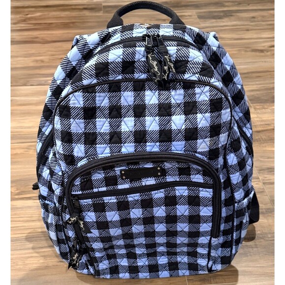 Vera Bradley Handbags - Vera Bradley Quilted Campus Backpack - Blue/Black Buffalo Plaid